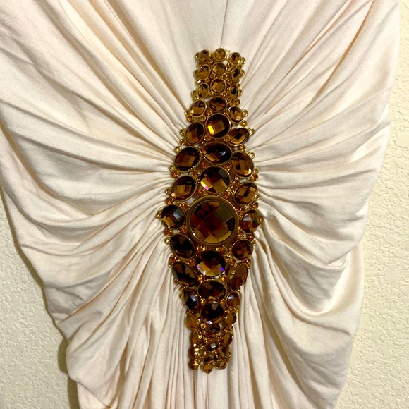 Sky Dresses & Skirts - NWOT SKY Strapless Mini Dress w Metallic Gold/Rhinestone Accent Deco